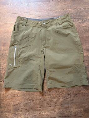 Outdoor Research Men’s Olive Shorts with Side Zip Pocket